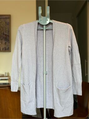 a new day - Lavender Open-Front Long Cardigan